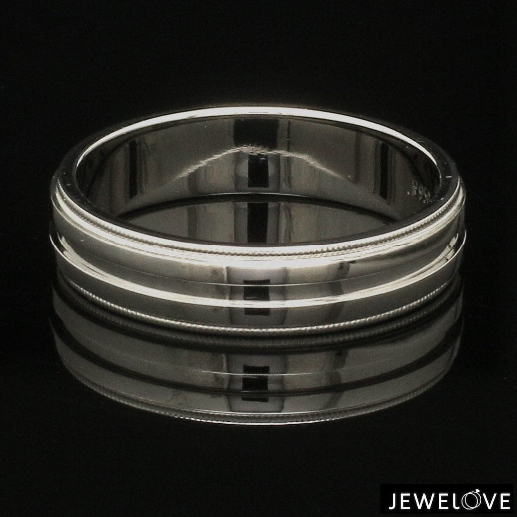 Designer Half Eternity & Plain Platinum Couple Rings JL PT 524