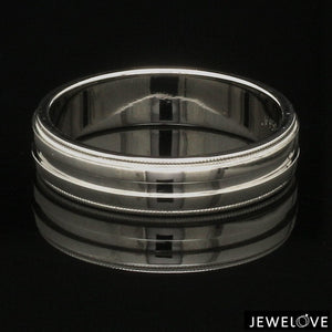 Designer Half Eternity & Plain Platinum Couple Rings JL PT 524