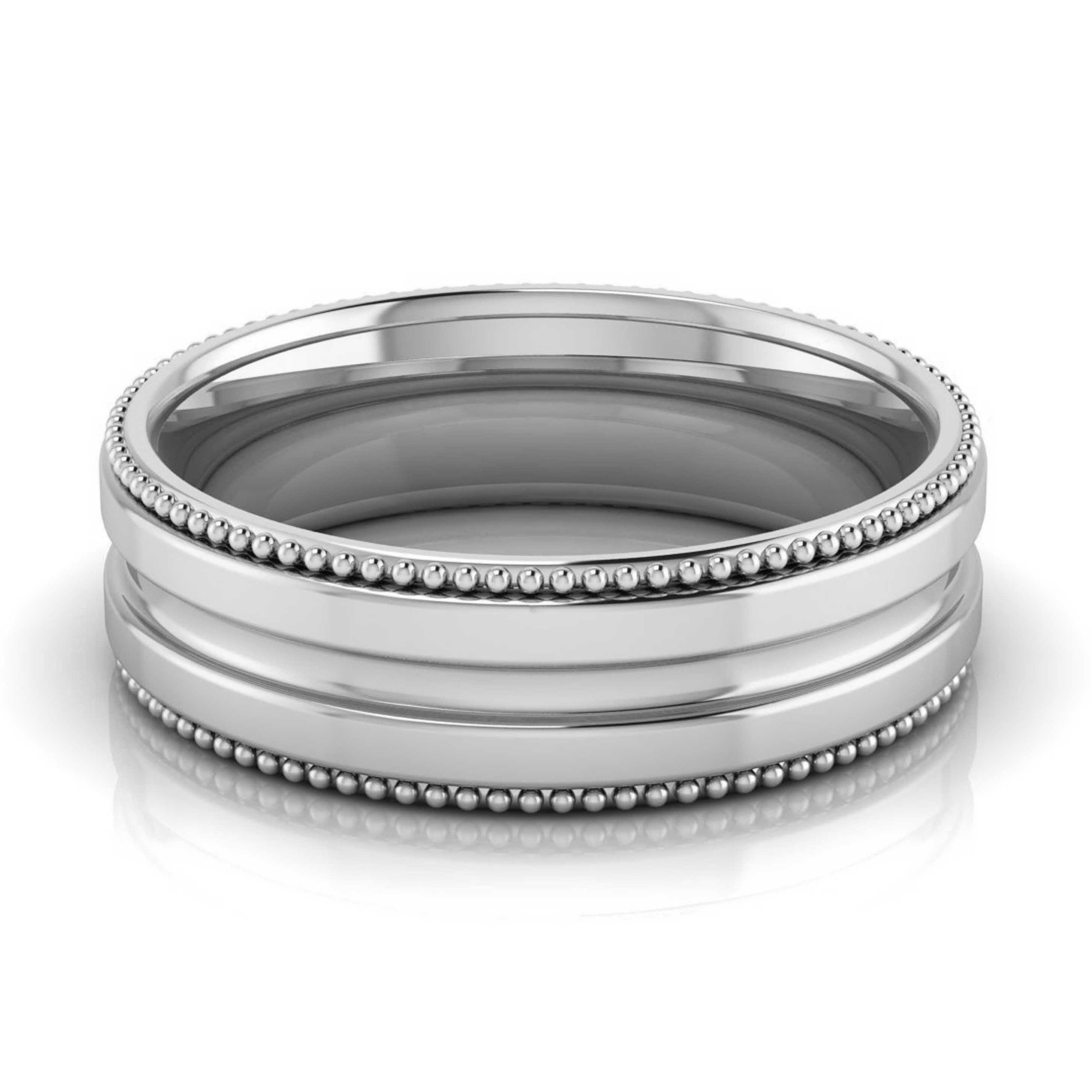 Designer Half Eternity & Plain Platinum Couple Rings JL PT 524