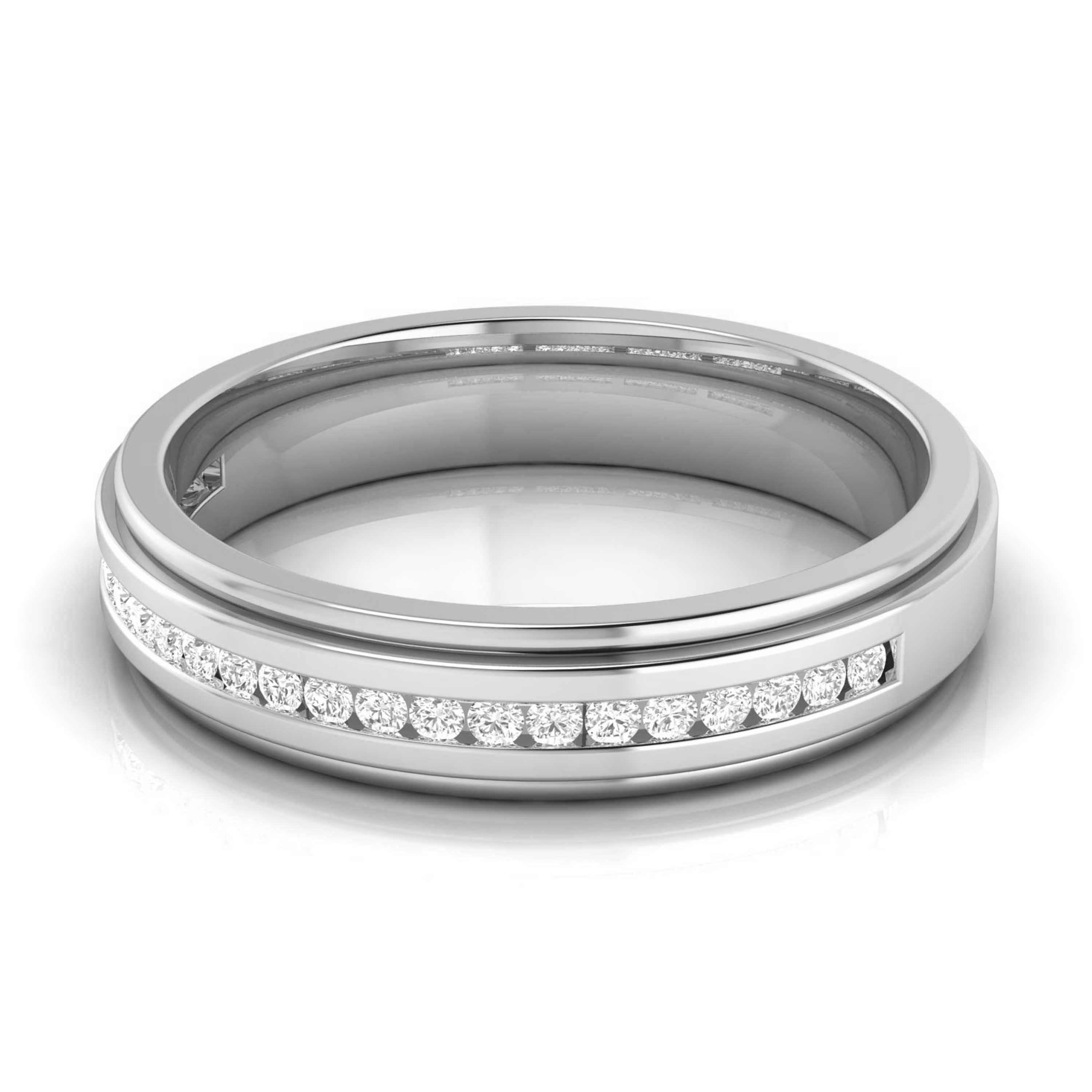 Designer Half Eternity & Plain Platinum Couple Rings JL PT 524