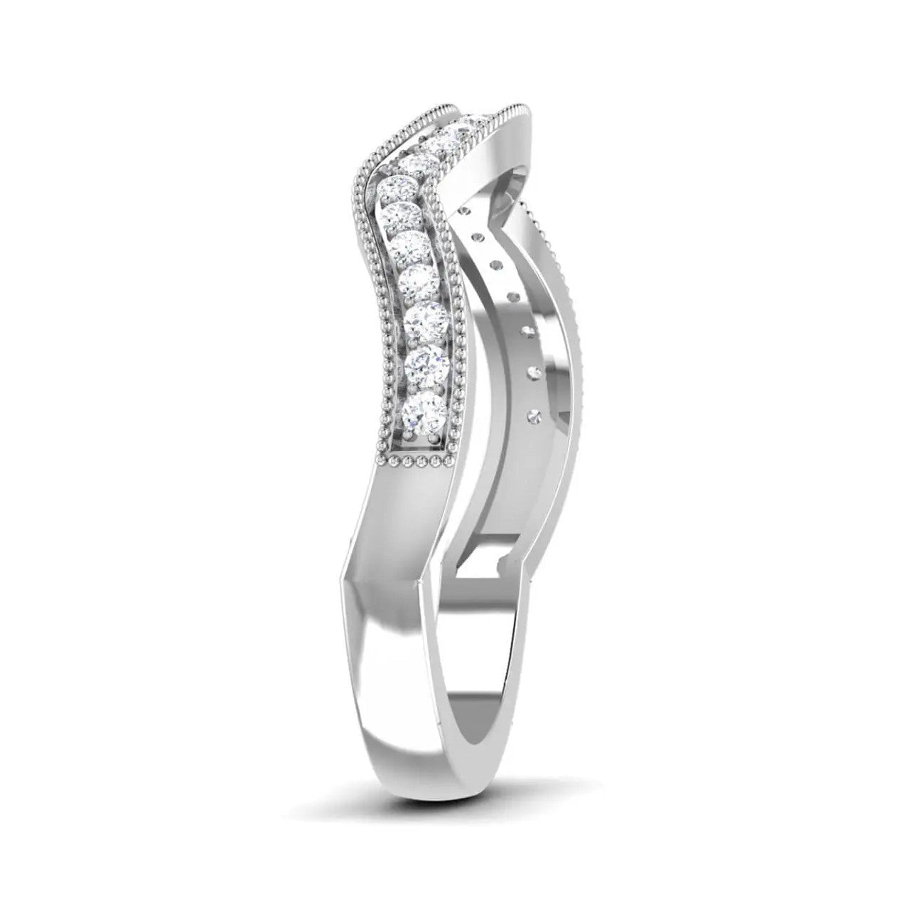 Designer Half Eternity Platinum Ring with Diamonds JL PT 437