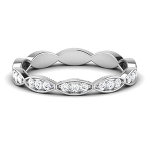 Designer Half Eternity Platinum Ring with Diamonds JL PT 442