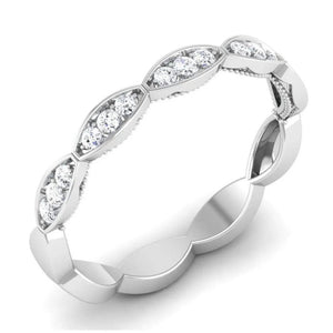 Designer Half Eternity Platinum Ring with Diamonds JL PT 442