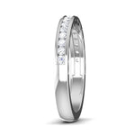 Load image into Gallery viewer, Designer Half Eternity Platinum Wedding Band with Channel Setting JL PT 6731
