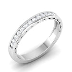 Load image into Gallery viewer, Designer Half Eternity Platinum Wedding Band with Channel Setting JL PT 6731
