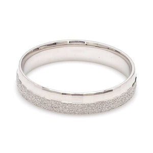 Designer Half Rough Texture Japanese Platinum Love Bands with JL PT 1023