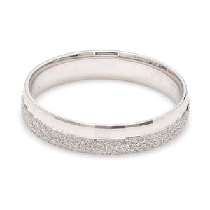 Designer Half Rough Texture Japanese Platinum Love Bands with JL PT 1023