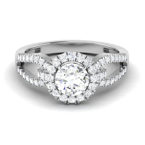 Designer Halo Solitaire Engagement Ring in Platinum JL PT 514