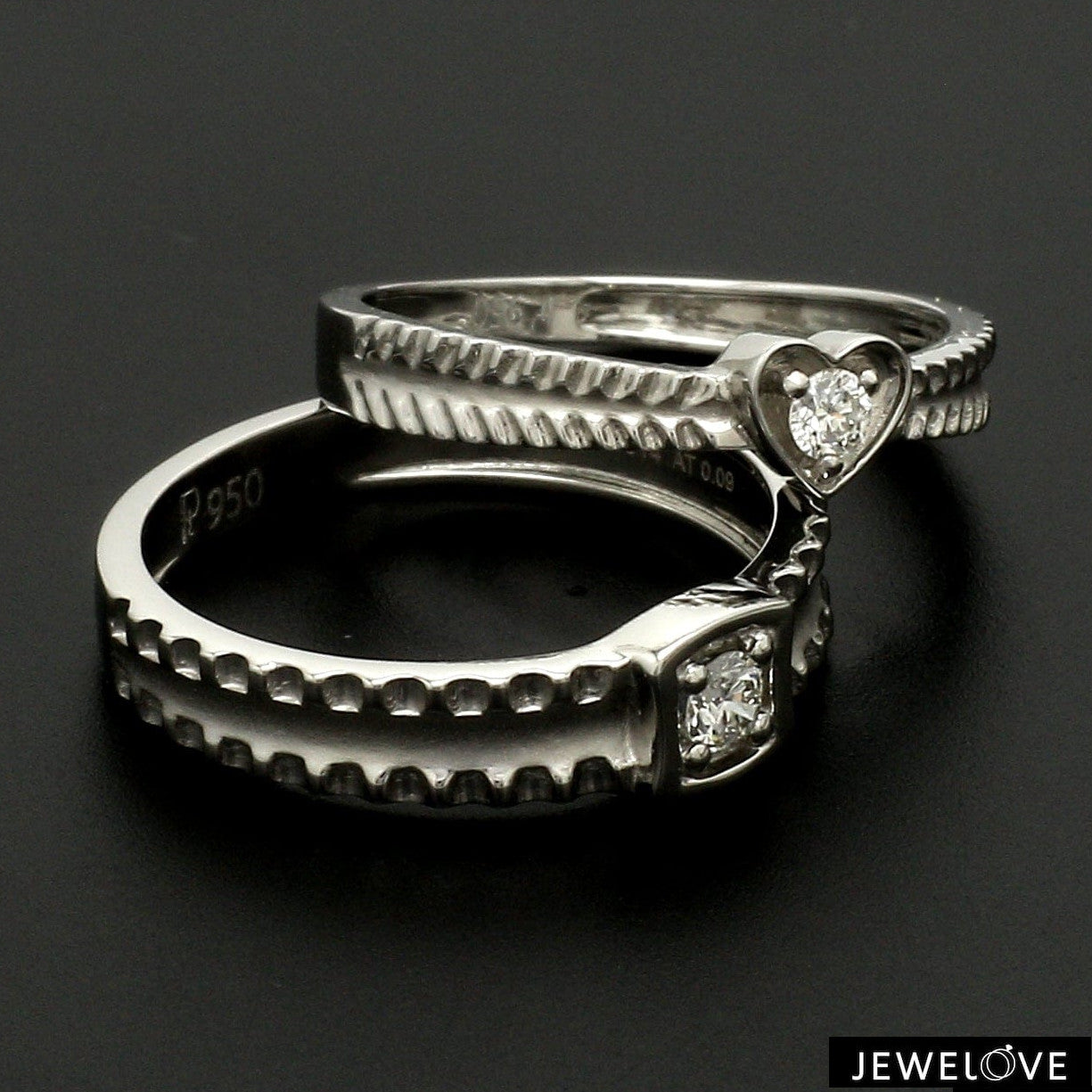 Designer Heart Platinum Love Bands JL PT 922