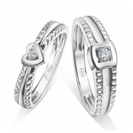 Load image into Gallery viewer, Designer Heart Platinum Love Bands JL PT 922
