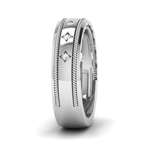 Designer Men's Platinum Wedding Ring with Diamonds JL PT 6742