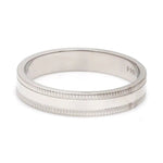 Load image into Gallery viewer, Designer Milgrain Plain Platinum Wedding Band with Matte Finish JL PT 310
