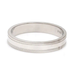 Designer Milgrain Plain Platinum Wedding Band with Matte Finish JL PT 310