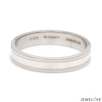 Load image into Gallery viewer, Designer Milgrain Plain Platinum Wedding Band with Matte Finish JL PT 310
