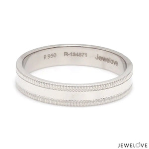 Designer Milgrain Plain Platinum Wedding Band with Matte Finish JL PT 310