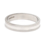 Load image into Gallery viewer, Designer Milgrain Plain Platinum Wedding Band with Matte Finish JL PT 310
