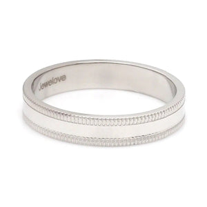 Designer Milgrain Plain Platinum Wedding Band with Matte Finish JL PT 310