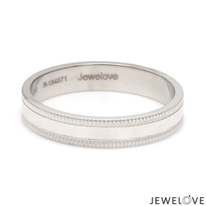 Designer Milgrain Plain Platinum Wedding Band with Matte Finish JL PT 310