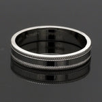 Load image into Gallery viewer, Designer Milgrain Plain Platinum Wedding Band with Matte Finish JL PT 310
