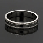 Load image into Gallery viewer, Designer Milgrain Plain Platinum Wedding Band with Matte Finish JL PT 310
