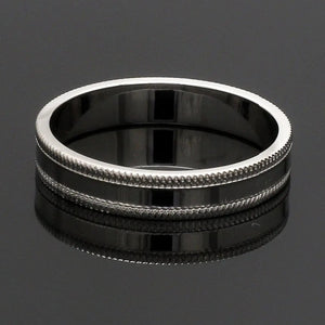 Designer Milgrain Plain Platinum Wedding Band with Matte Finish JL PT 310