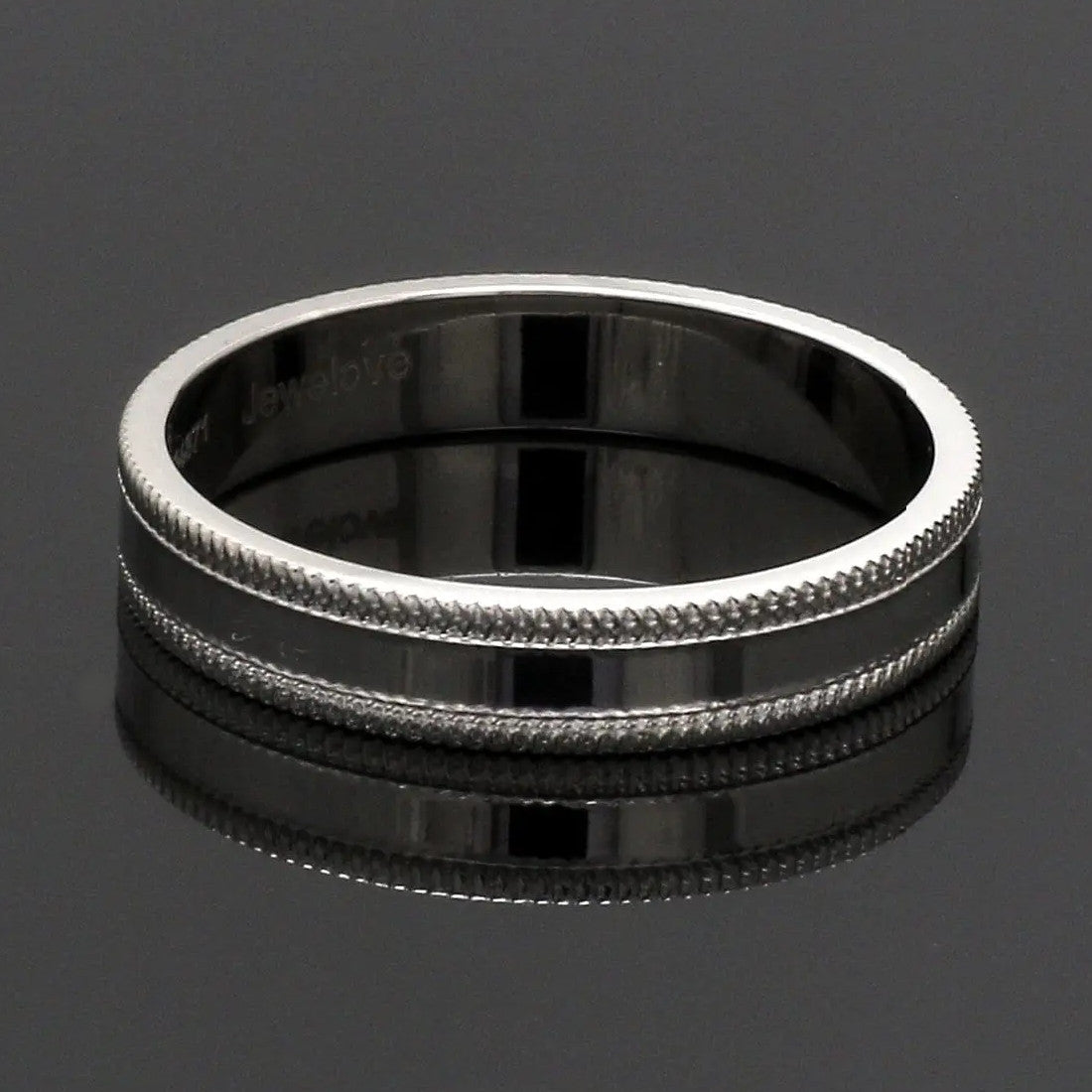 Designer Milgrain Plain Platinum Wedding Band with Matte Finish JL PT 310