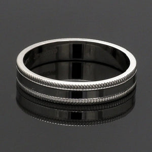 Designer Milgrain Plain Platinum Wedding Band with Matte Finish JL PT 310