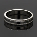 Load image into Gallery viewer, Designer Milgrain Plain Platinum Wedding Band with Matte Finish JL PT 310
