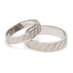 Load image into Gallery viewer, Designer Plain Platinum Love Bands with Unique Slanting Texture JL PT 1108
