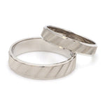 Load image into Gallery viewer, Designer Plain Platinum Love Bands with Unique Slanting Texture JL PT 1108
