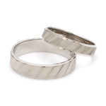 Load image into Gallery viewer, Designer Plain Platinum Love Bands with Unique Slanting Texture JL PT 1108
