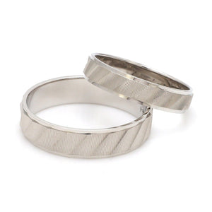 Designer Plain Platinum Love Bands with Unique Slanting Texture JL PT 1108