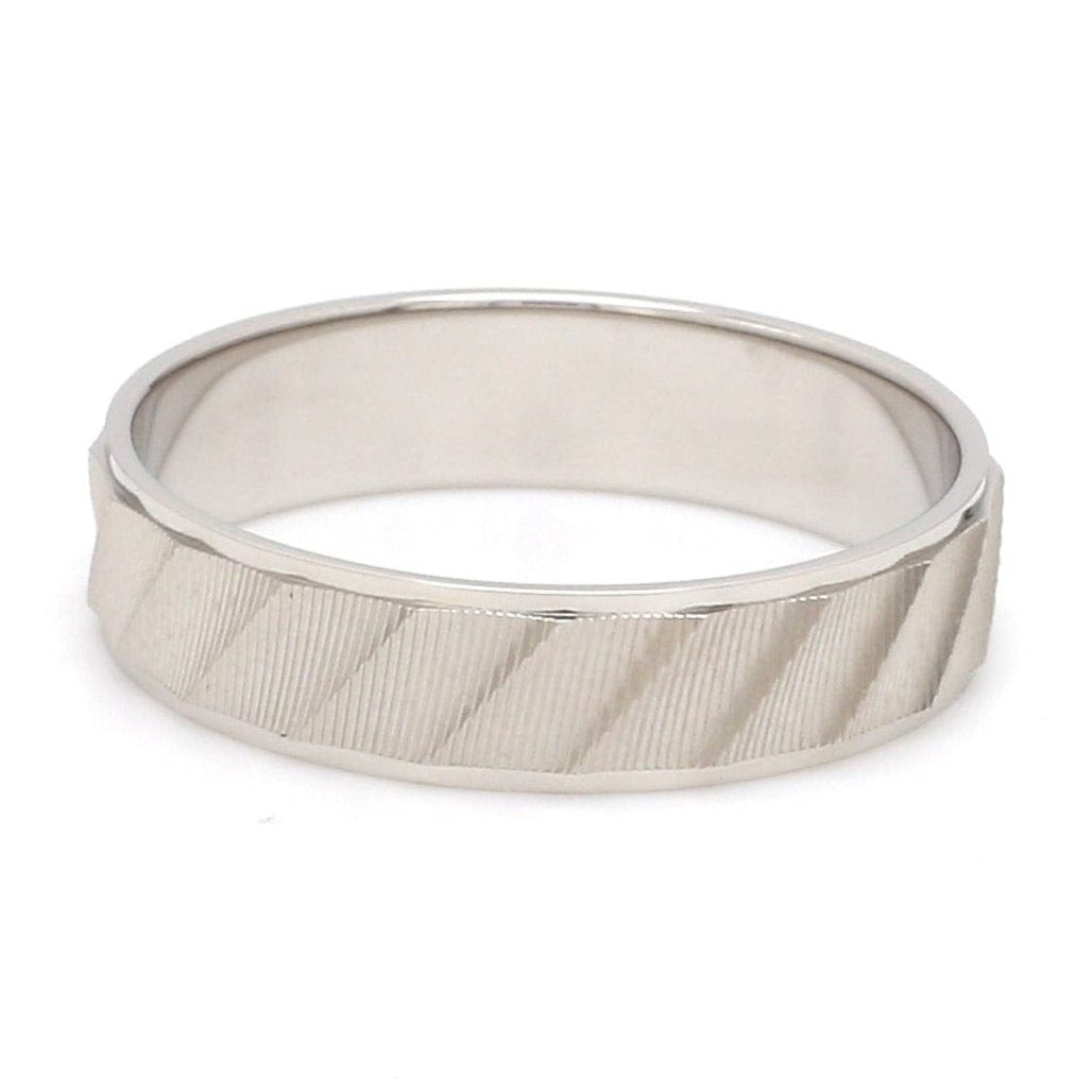 Designer Plain Platinum Love Bands with Unique Slanting Texture JL PT 1108