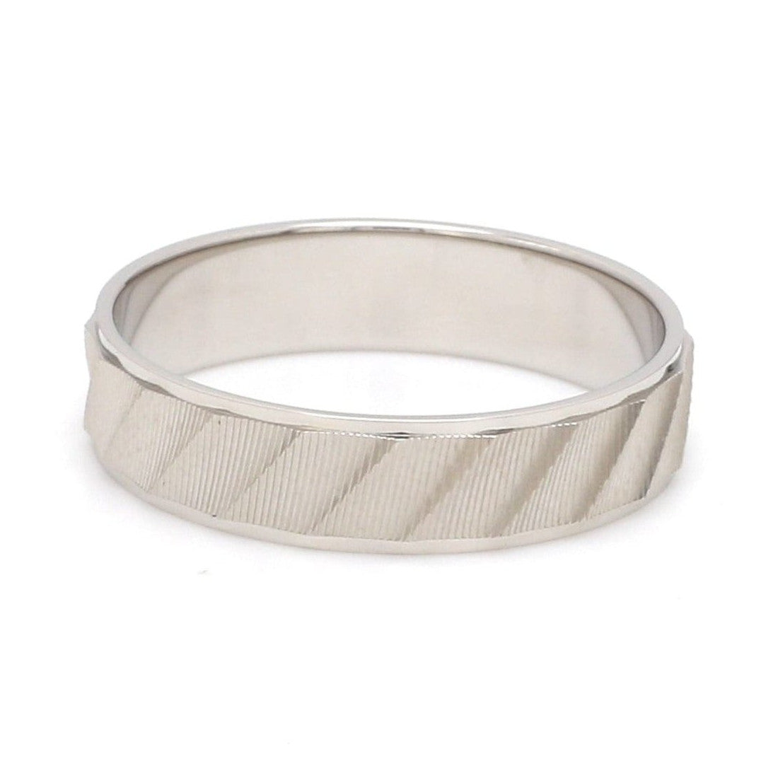 Designer Plain Platinum Love Bands with Unique Slanting Texture JL PT 1108