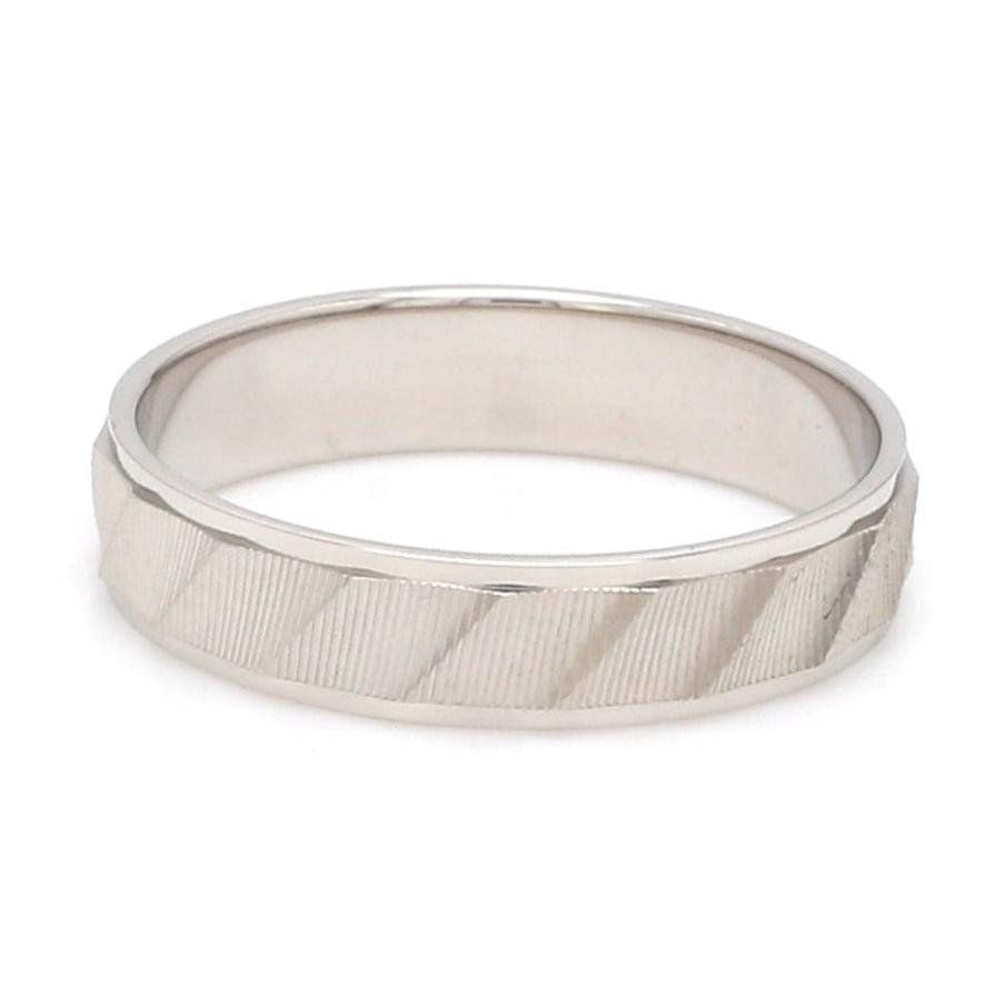 Designer Plain Platinum Love Bands with Unique Slanting Texture JL PT 1108