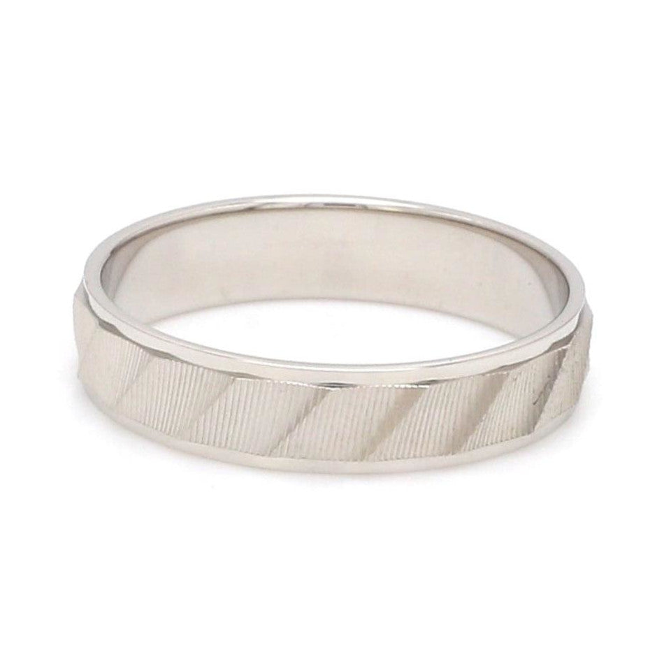 Designer Plain Platinum Love Bands with Unique Slanting Texture JL PT 1108