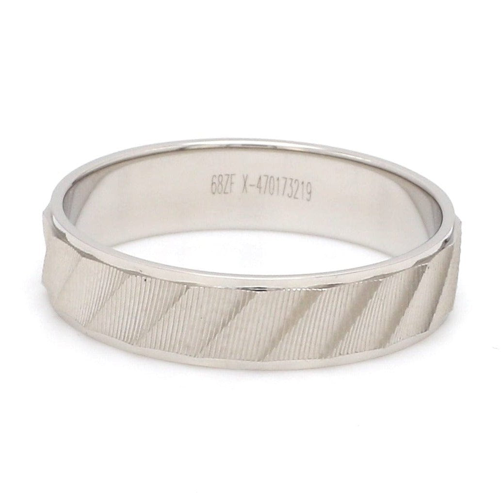 Designer Plain Platinum Love Bands with Unique Slanting Texture JL PT 1108