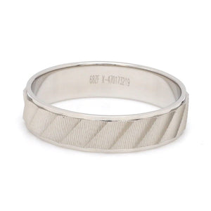 Designer Plain Platinum Love Bands with Unique Slanting Texture JL PT 1108