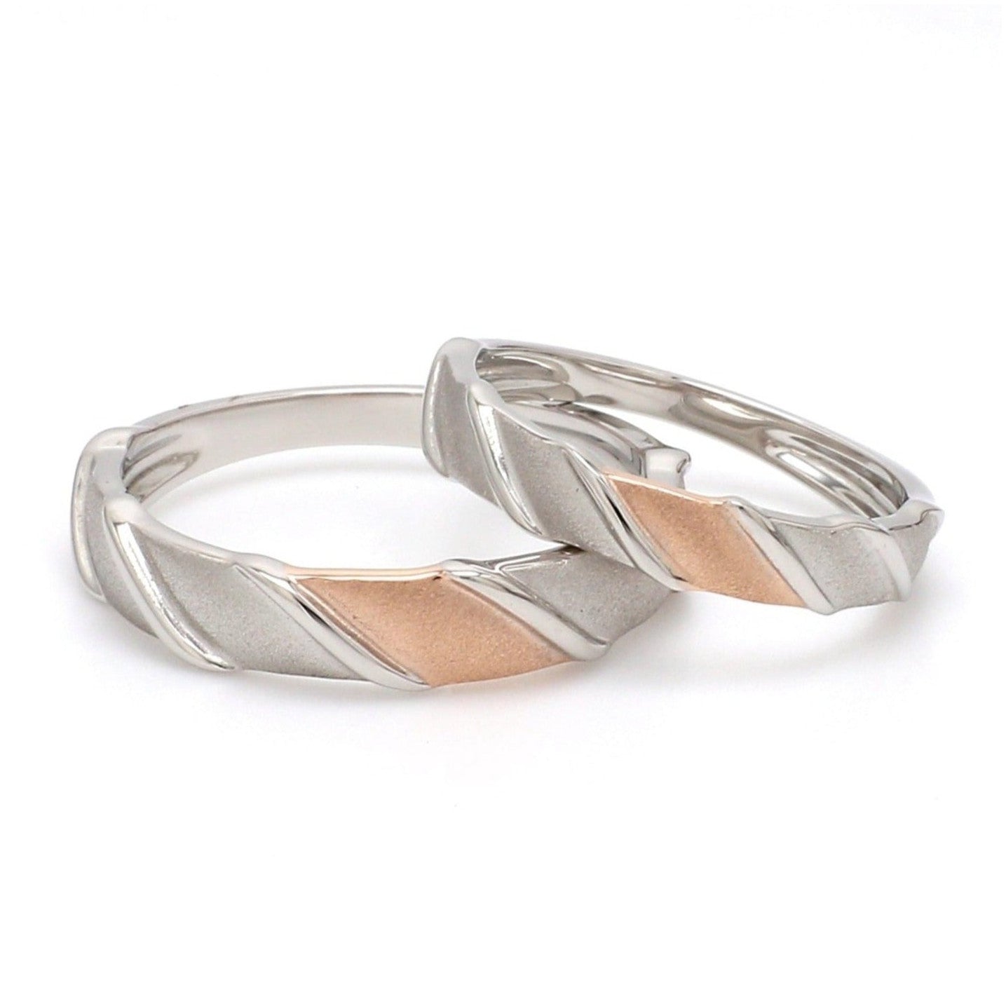 Designer Plain Platinum & Rose Gold Love Bands JL PT 910