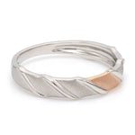 Load image into Gallery viewer, Designer Plain Platinum &amp; Rose Gold Love Bands JL PT 910
