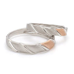 Load image into Gallery viewer, Designer Plain Platinum &amp; Rose Gold Love Bands JL PT 910
