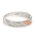 Load image into Gallery viewer, Designer Plain Platinum &amp; Rose Gold Love Bands JL PT 910
