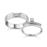 Load image into Gallery viewer, Designer Platinum Couple Diamonds Rings JL PT 1261
