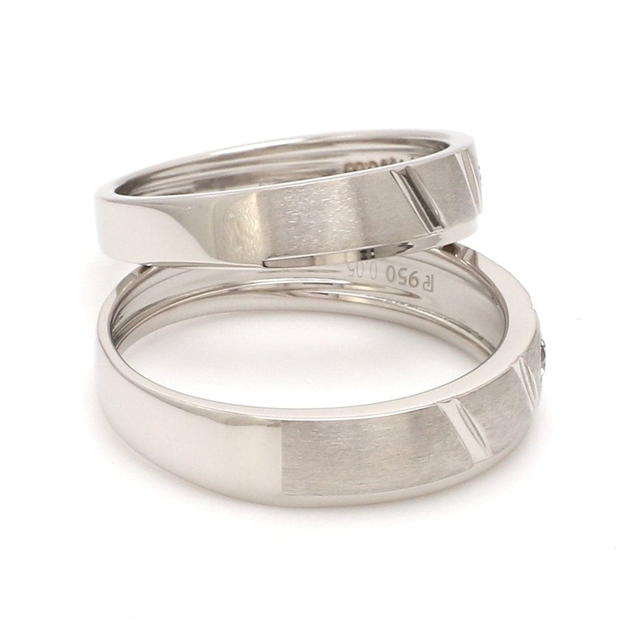 Designer Platinum Couple Rings with Diamonds JL PT 1125