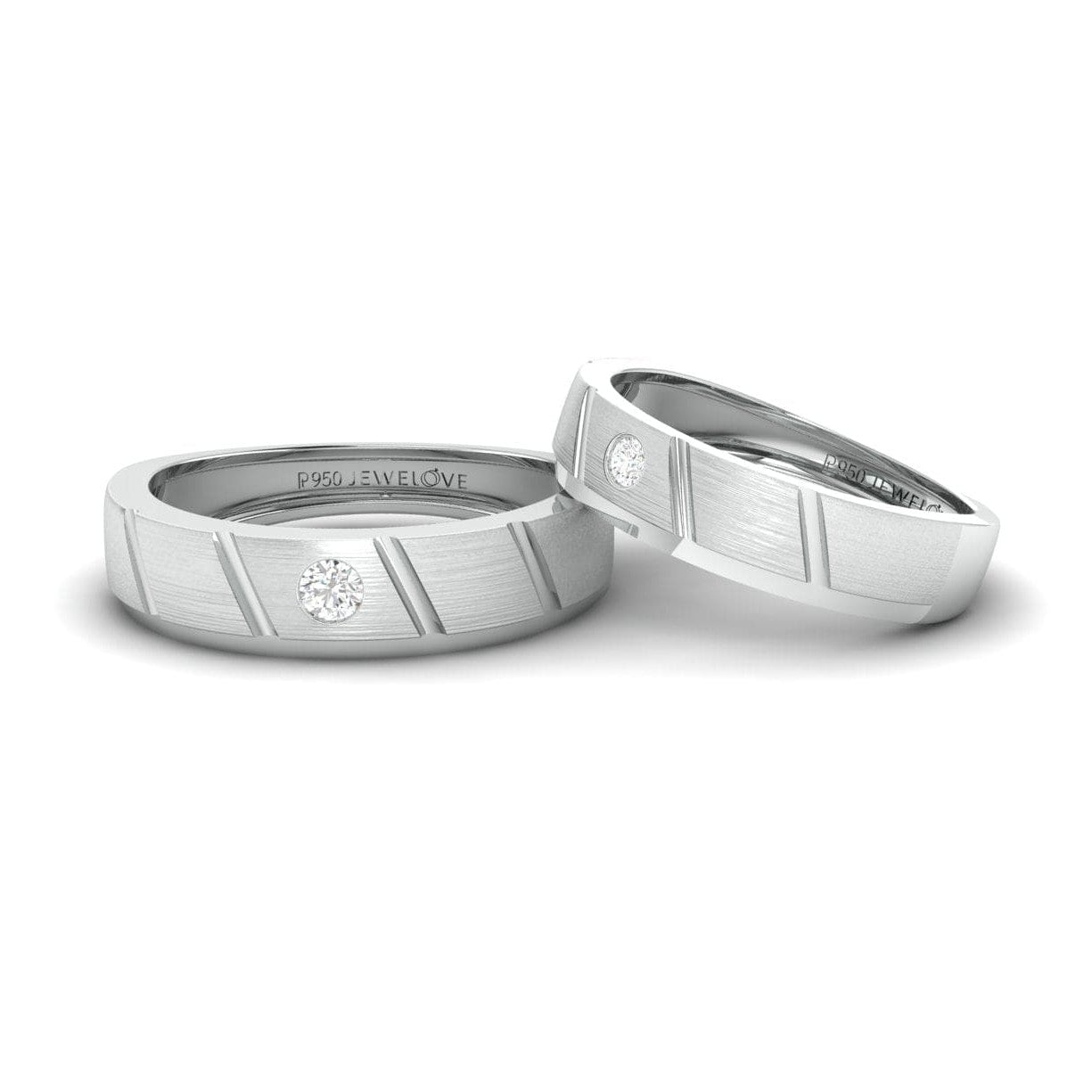 Designer Platinum Couple Rings with Diamonds JL PT 1125