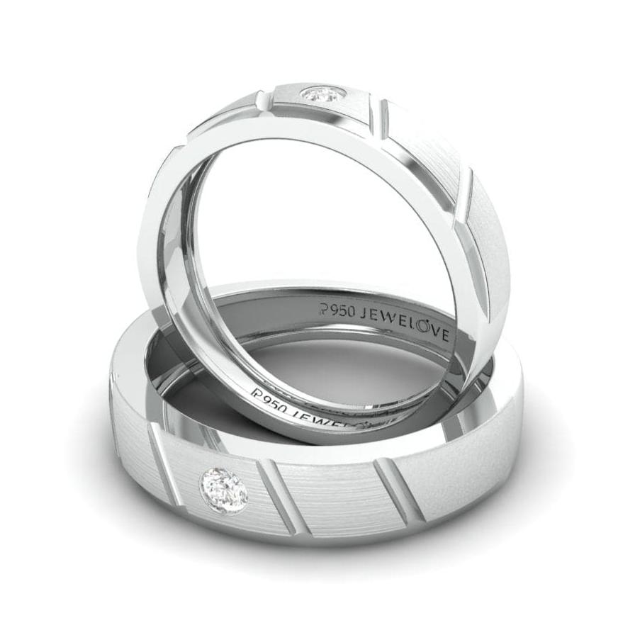 Designer Platinum Couple Rings with Diamonds JL PT 1125