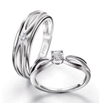 Load image into Gallery viewer, Designer Platinum Couple Rings with Single Diamonds JL PT 525
