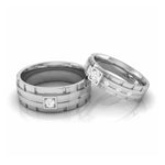 Load image into Gallery viewer, Designer Platinum Diamond Couple Rings JL PT CB 106
