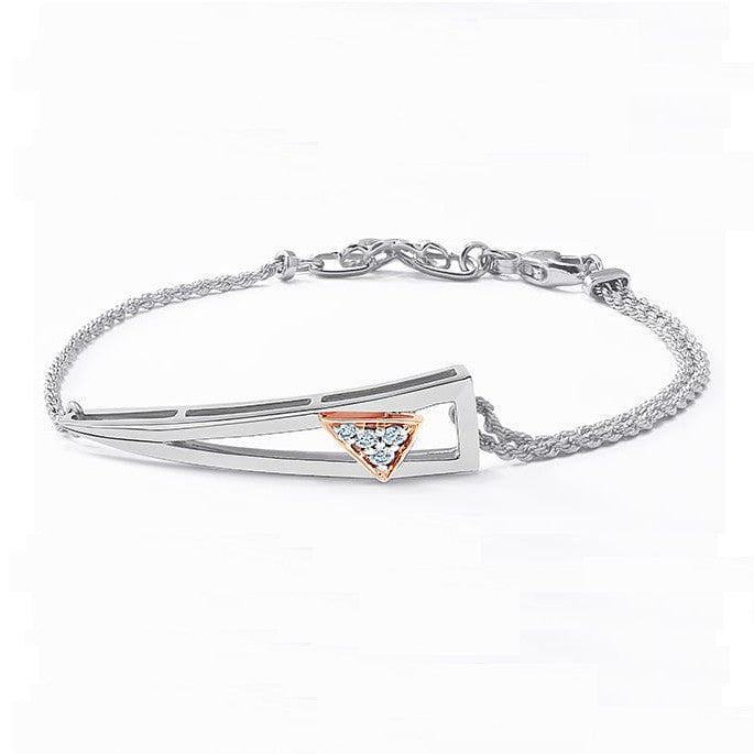 Designer Platinum Evara Rose Gold Diamond Bracelet for Women JL PTB 759