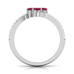 Load image into Gallery viewer, Designer Platinum Heart Ruby Diamond Ring for Women JL PT R8190
